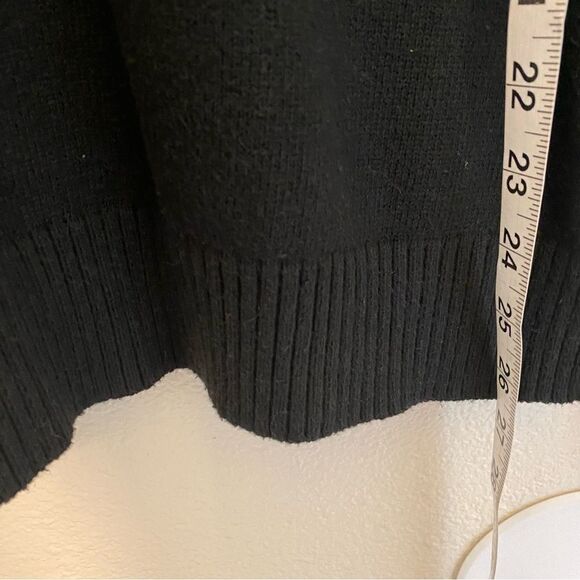 Gap vintage Y2K Men’s black crew neck knit cotton sweater elbow patch -M - Picture 6 of 7